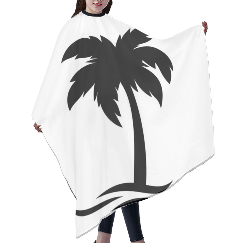 Personality  Coconut Tree Silhouette. Summer Sunset Sea Design Hair Cutting Cape