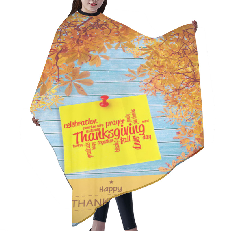 Personality  Composite Image Of Happy Thanksgiving Hair Cutting Cape