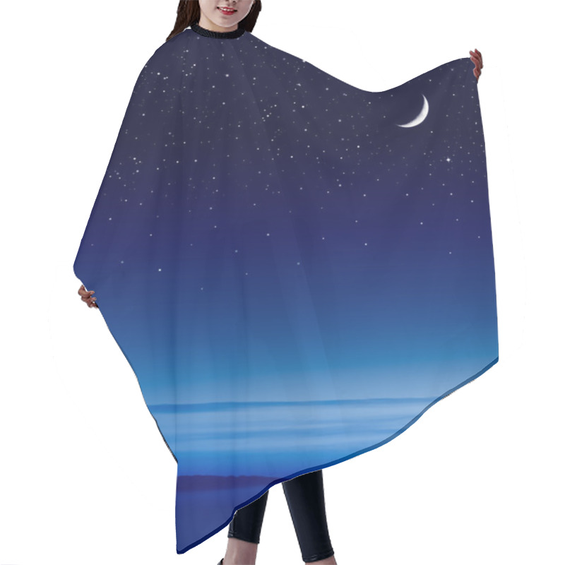 Personality  Moon Over Ocean Hair Cutting Cape