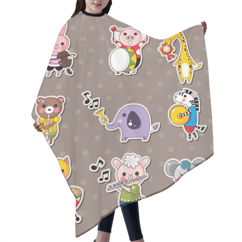 Personality  Animal Play Music Stickers Hair Cutting Cape