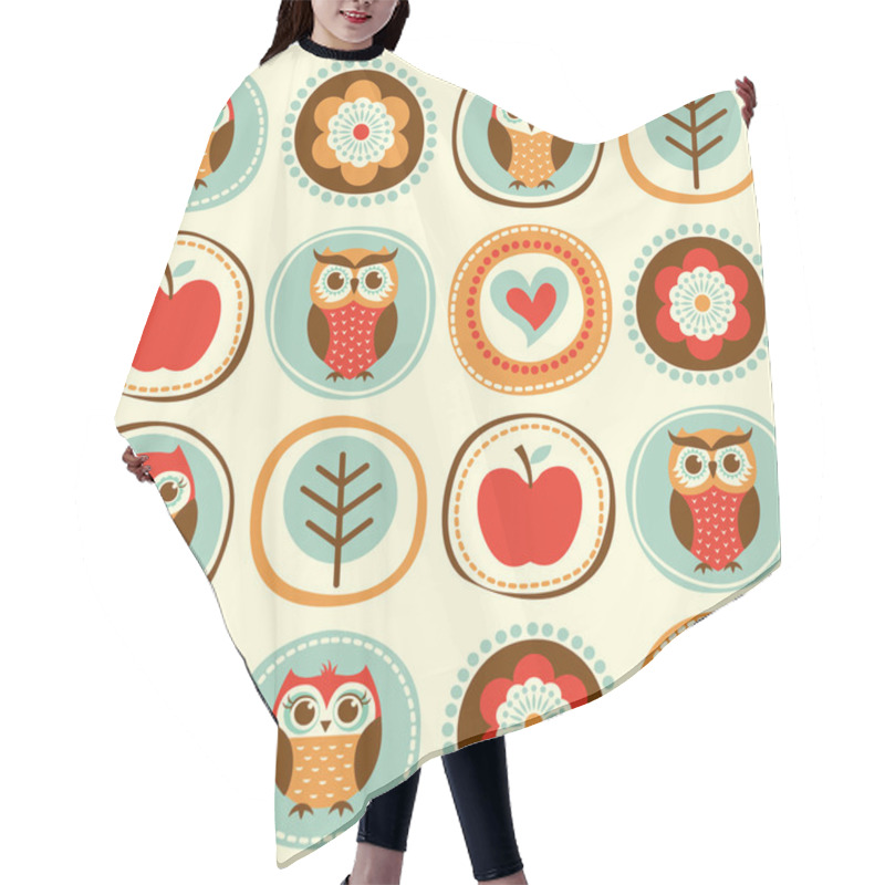 Personality  Owls Cartoon Wallpaper Hair Cutting Cape