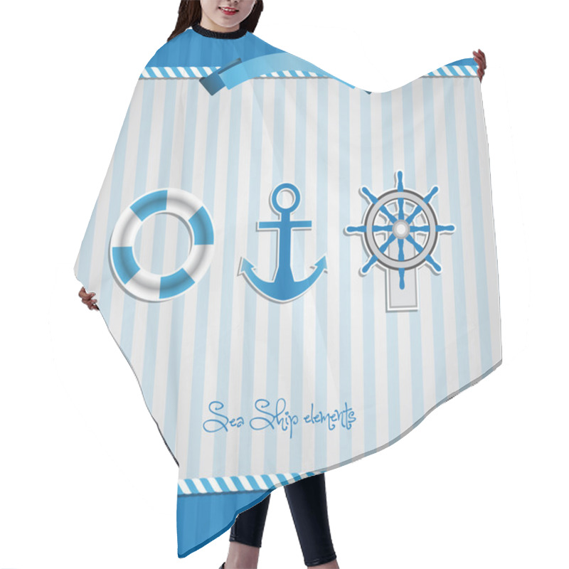 Personality  Nautical Sea Design Elements Hair Cutting Cape