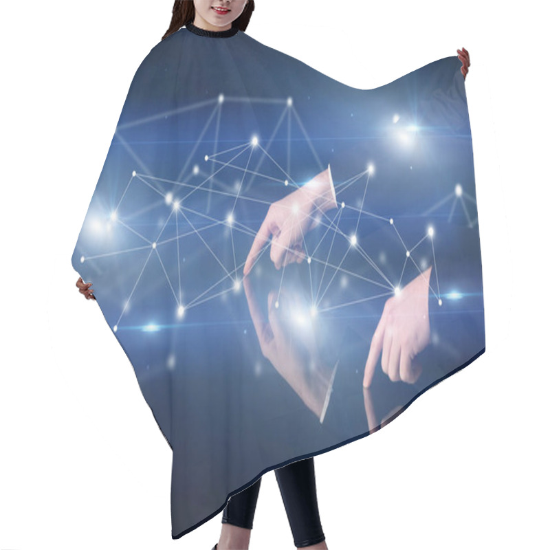 Personality  Hands Touching Interactive Table Hair Cutting Cape