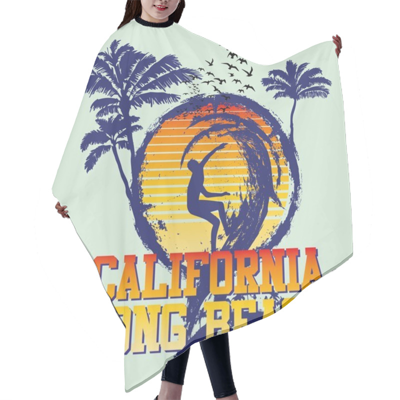 Personality  Pacific Surfer Vector Graphic Design Hair Cutting Cape