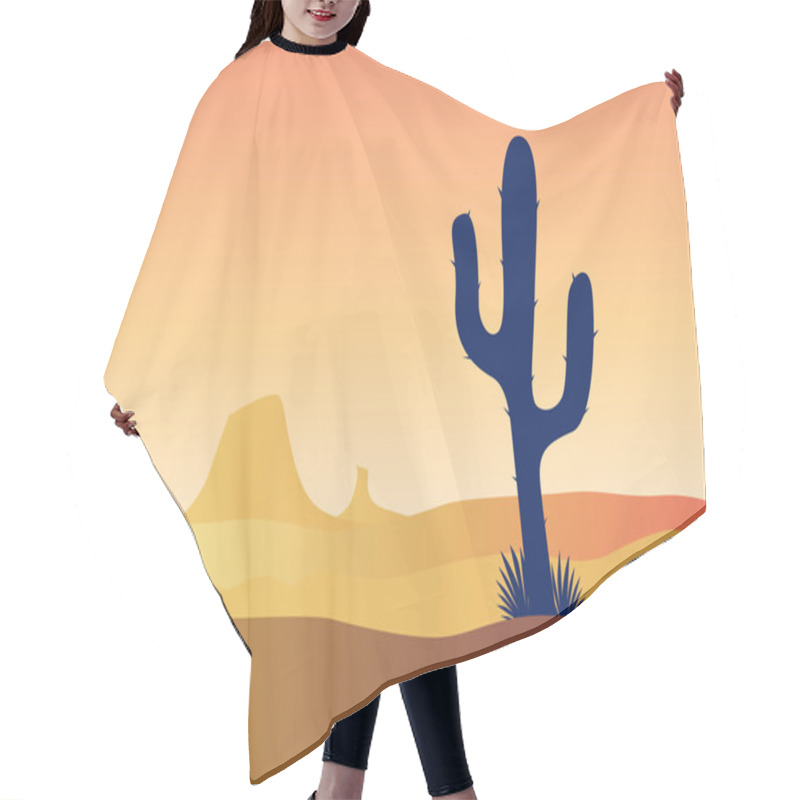 Personality  Cactus Desert Sunset Hair Cutting Cape