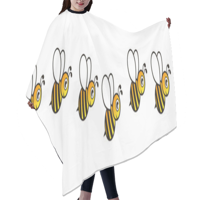 Personality  Line Of Flying Cute Bees Vector Illustration Isolated On White Hair Cutting Cape