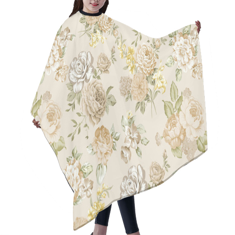 Personality  It's A Unique Digital Traditional Geometric Ethnic Border, Floral Leaves Baroque Pattern And Mughal Art Elements, Abstract Texture Motif, And Vintage Ornament Artwork Combination For Textile Printing. Hair Cutting Cape