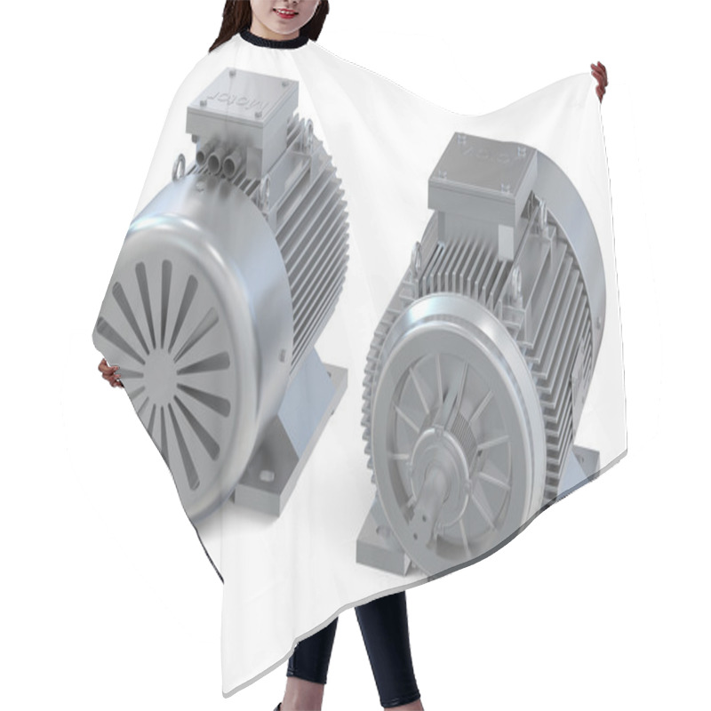 Personality  Industrial Electric Motors, Front And Back View Hair Cutting Cape