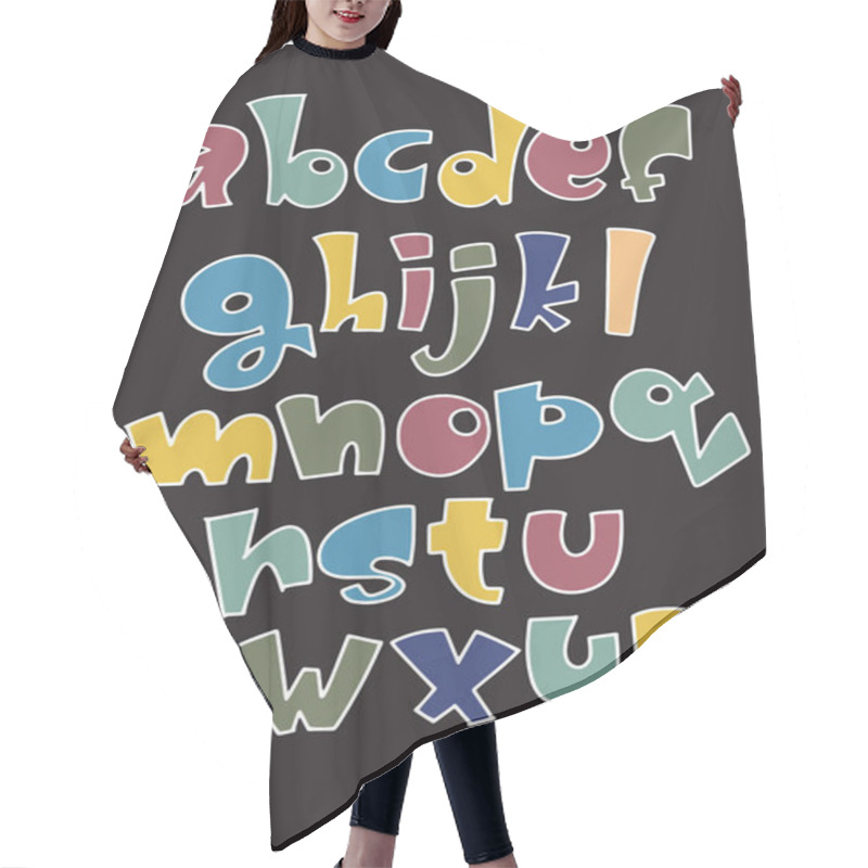 Personality  Vector Of Modern Comical Font And Alphabet Hair Cutting Cape