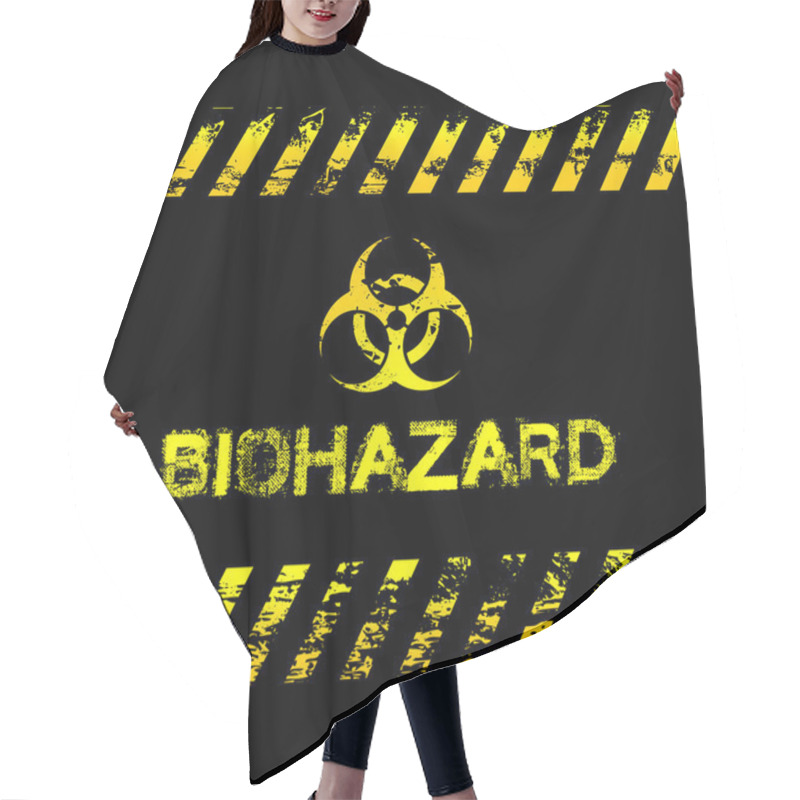 Personality  Grunge Biohazard Illustration Hair Cutting Cape