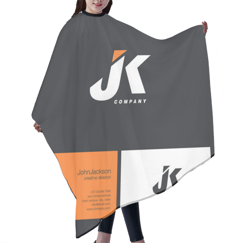 Personality  J & K Letter Logo   Hair Cutting Cape