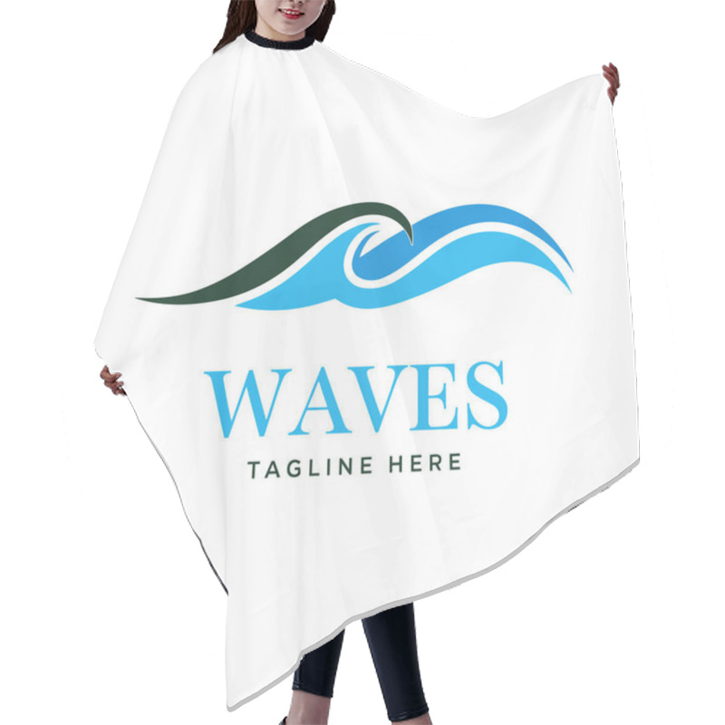 Personality  Wave Logo. Water Logo. Wave Icon Hair Cutting Cape