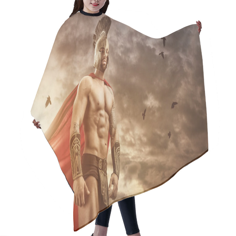 Personality  Medieval Warrior Standing In Front  Hair Cutting Cape