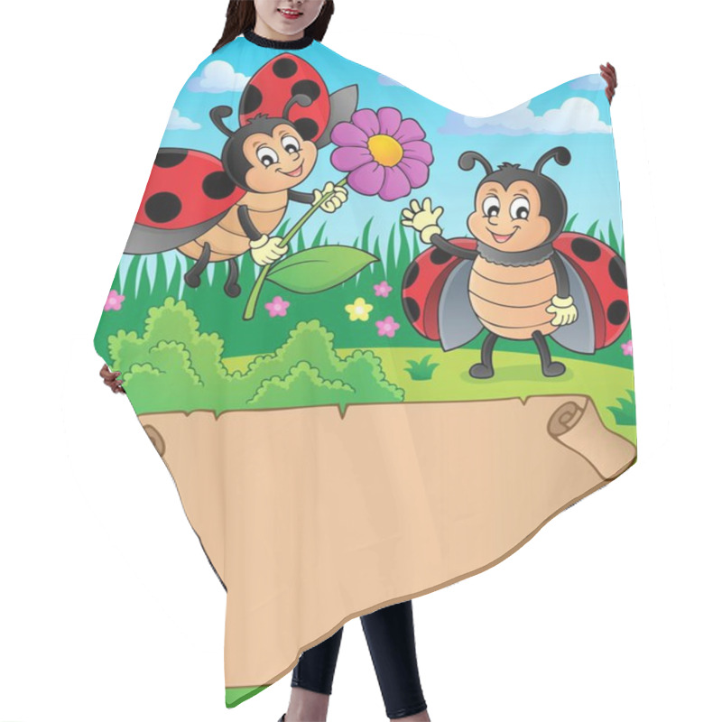 Personality  Small Parchment With Happy Ladybugs Hair Cutting Cape