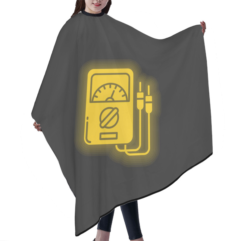 Personality  Ammeter Yellow Glowing Neon Icon Hair Cutting Cape