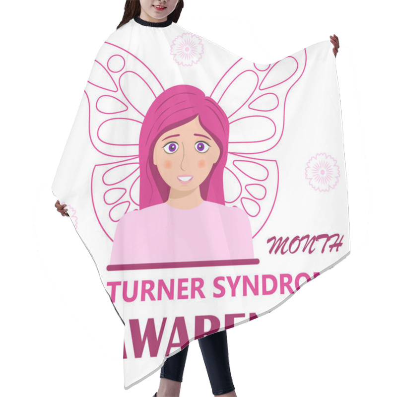 Personality  Turner Syndrome Awareness Month Is Celebrated Ib February. Pink Butterfly Symbol Vector On White Background . Believe In Miracles Text And Crimson Ribbon. Signs, Health Issues Of TS Hair Cutting Cape