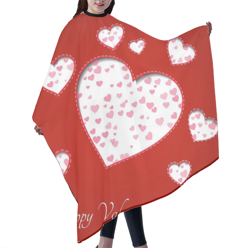 Personality  Heart For Valentines Day Background Hair Cutting Cape