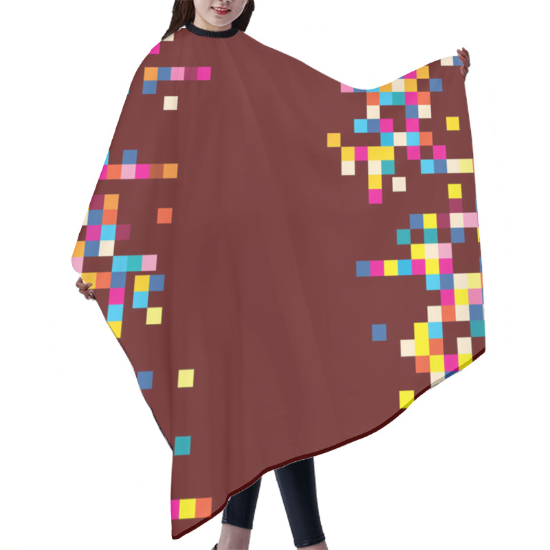 Personality  Fun Pixel Squares Background Design Element Hair Cutting Cape