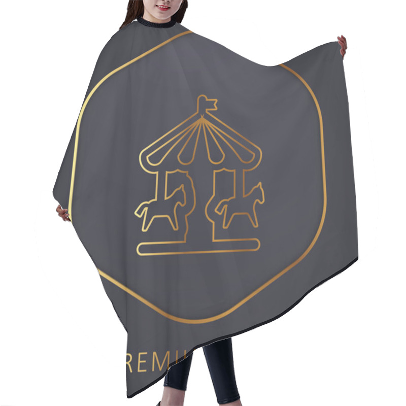 Personality  Amusement Park Golden Line Premium Logo Or Icon Hair Cutting Cape