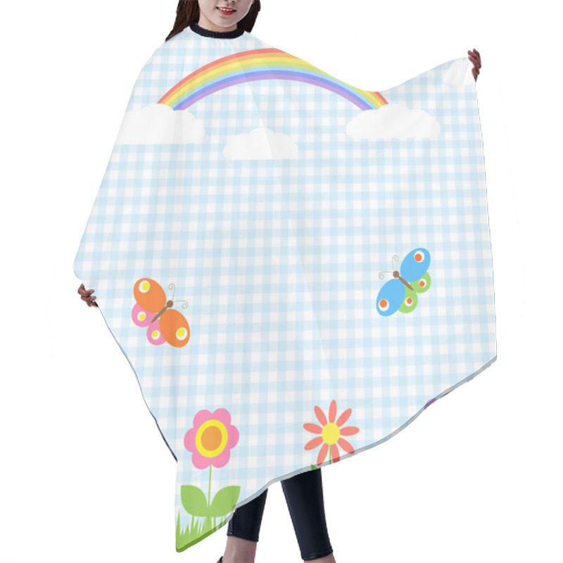 Personality  Flowers,butterflies And Rainbow Hair Cutting Cape