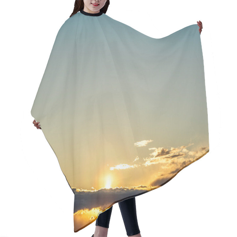 Personality  Blue Sky With Clouds Before Sunset Hair Cutting Cape