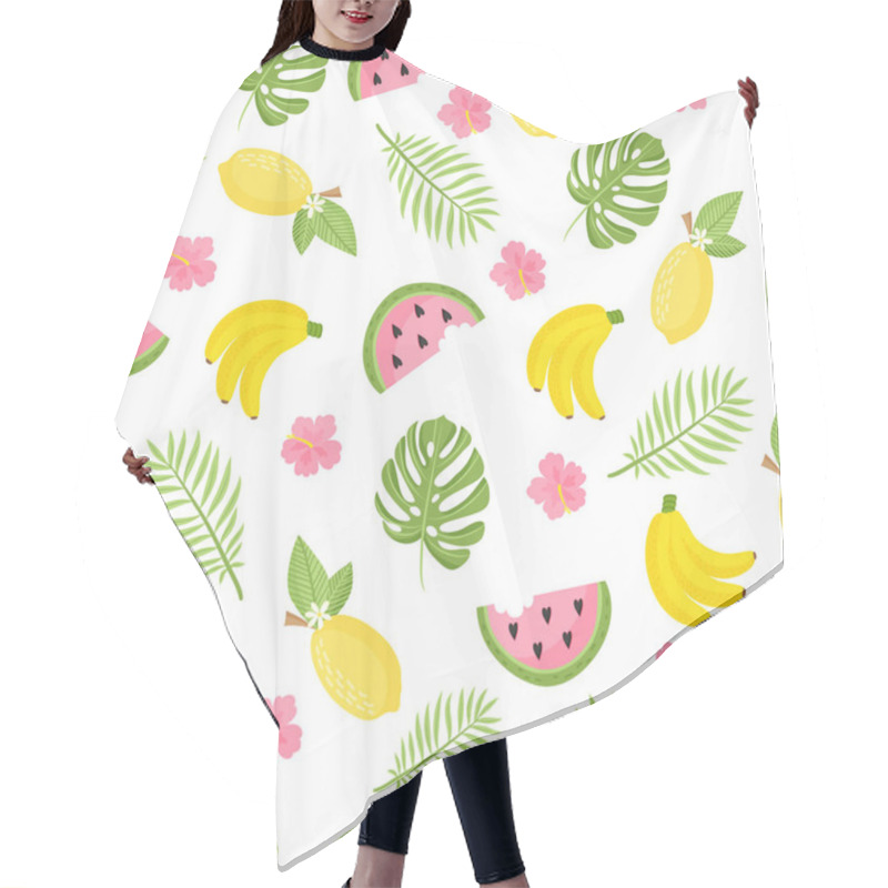 Personality  Seamless Pattern With Tropical Fruits. Vector Hair Cutting Cape