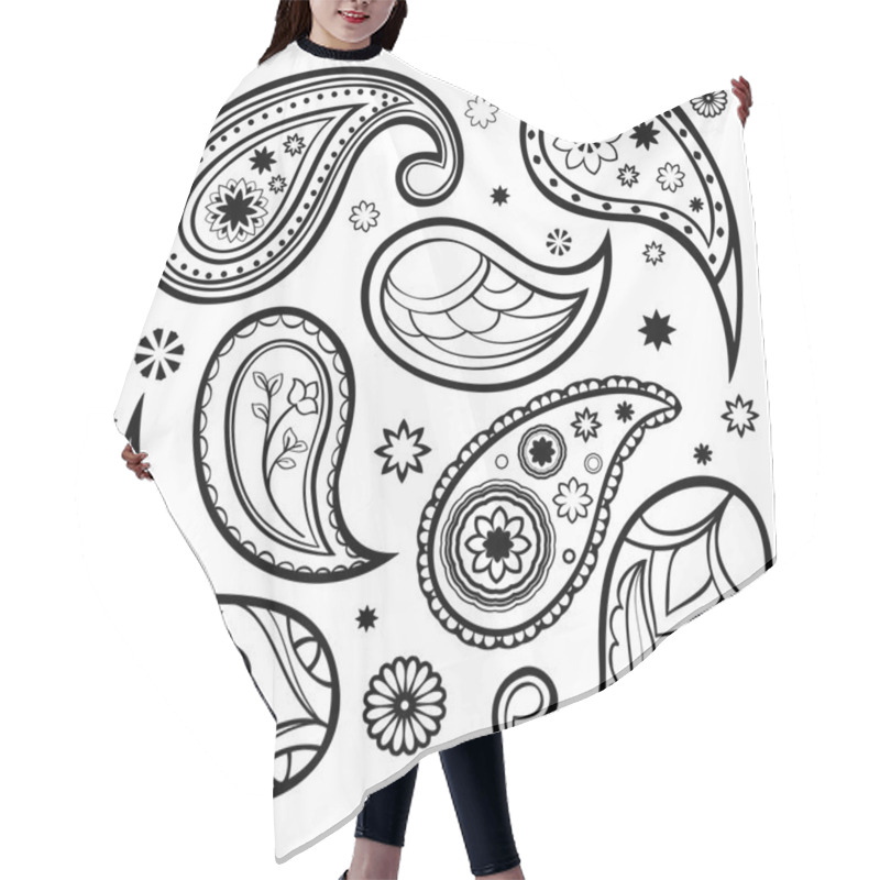 Personality  Set Of Paisley Patterns.  Hair Cutting Cape