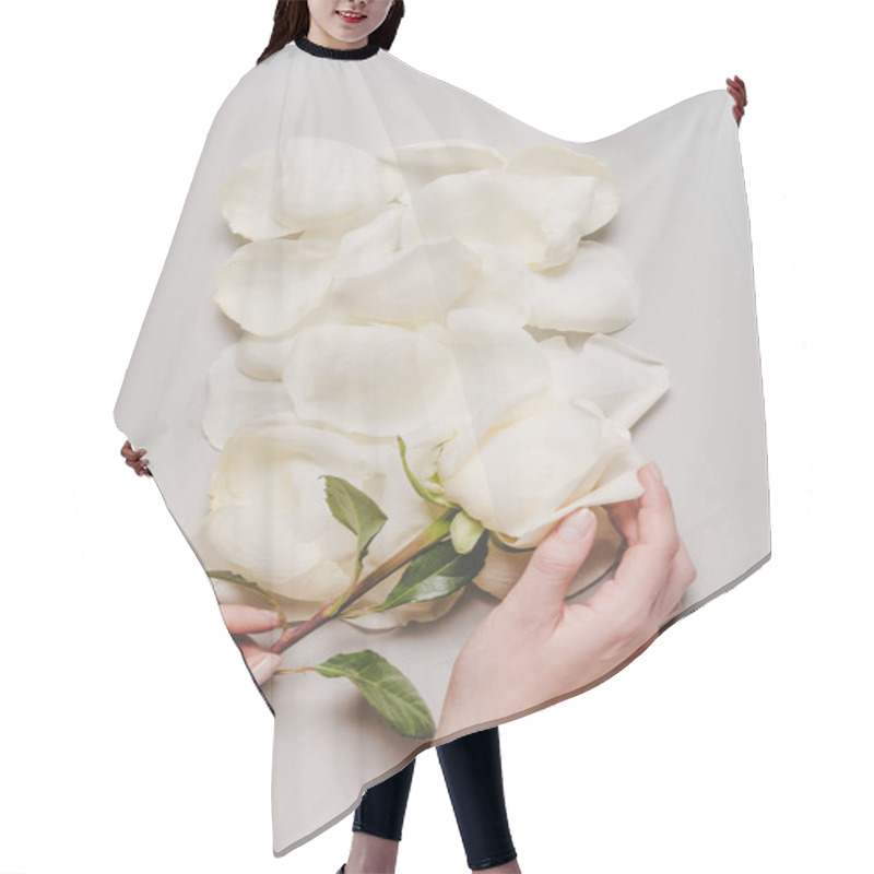 Personality  Hand With Rose Flower  Hair Cutting Cape