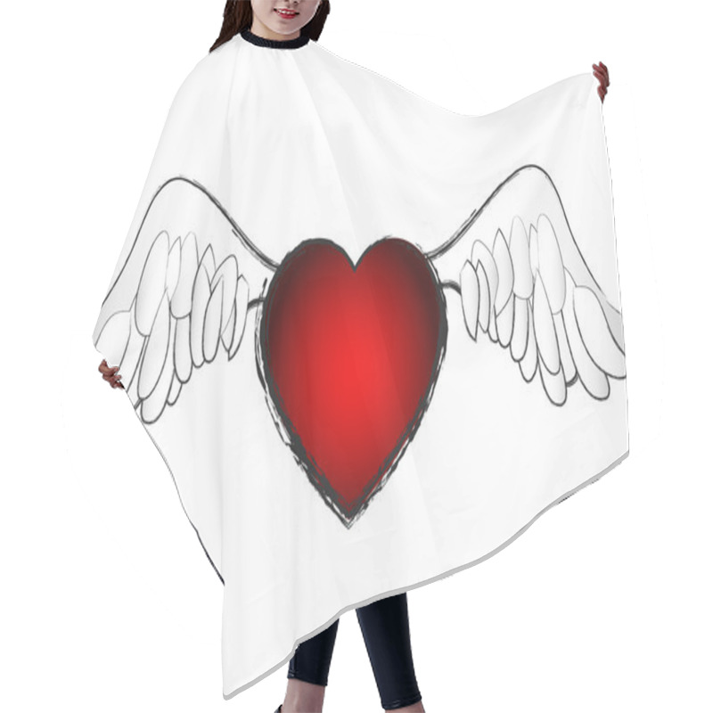 Personality  Valentines Day Heart Vector Illustration Hair Cutting Cape