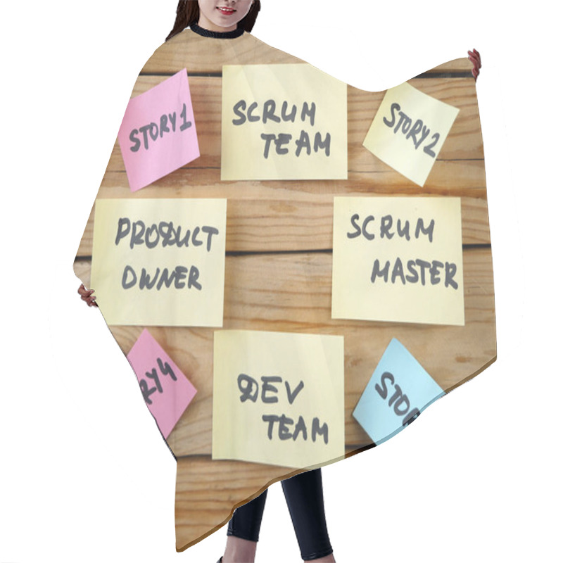 Personality  Task In Board, Software Scrum Agile Board With Paper Task, Agile Software Development Methodologies Concept Hair Cutting Cape