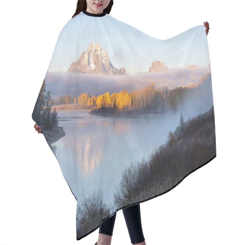 Personality  Sunrise At Oxbow Bend In Grand Teton National Park Hair Cutting Cape