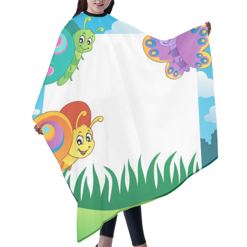 Personality  Frame With Butterflies Theme 1 Hair Cutting Cape