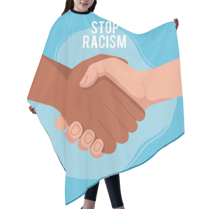 Personality  Stop Racism, With Two Joined Hands, Black Lives Matter Concept Hair Cutting Cape