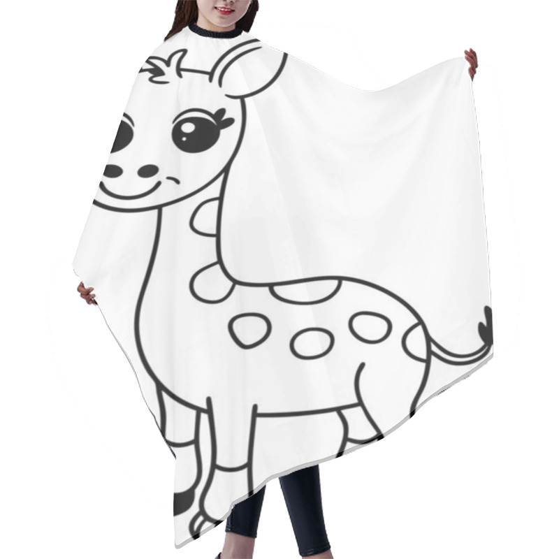 Personality  Cute Cartoon Giraffe Vector Illustration Printable Design Hair Cutting Cape