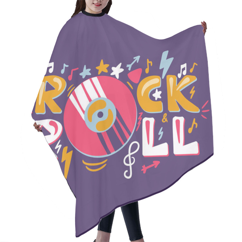 Personality  Retro Rock N Roll Label Hair Cutting Cape