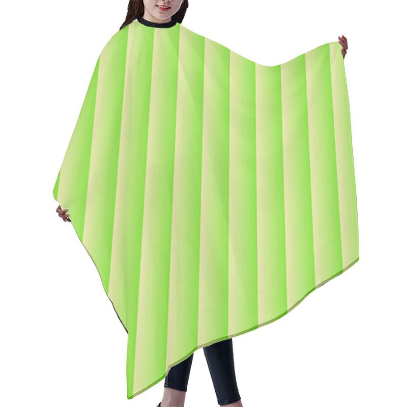 Personality  Green Striped Yellow Blinds Background. Hair Cutting Cape