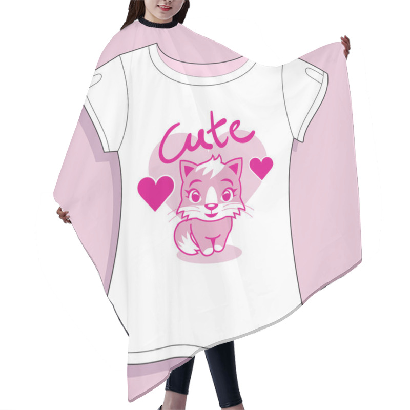 Personality  Cute Cat T-shirt Hair Cutting Cape