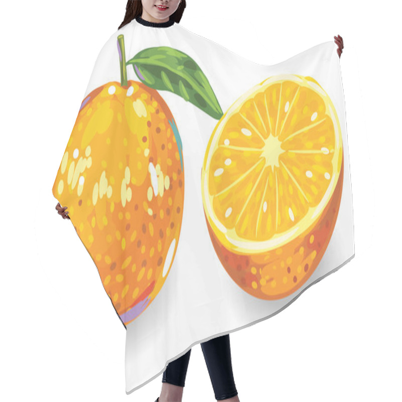 Personality  Hand Drawn Orange Set Hair Cutting Cape