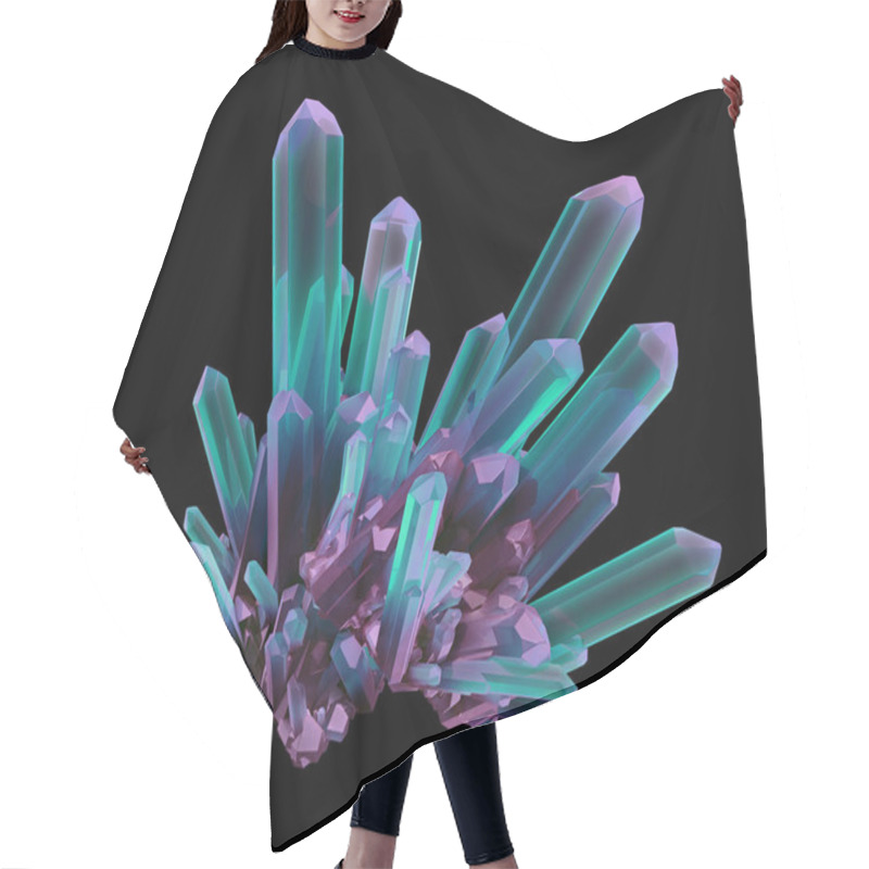 Personality  3d Render Crystal Illustration  Hair Cutting Cape