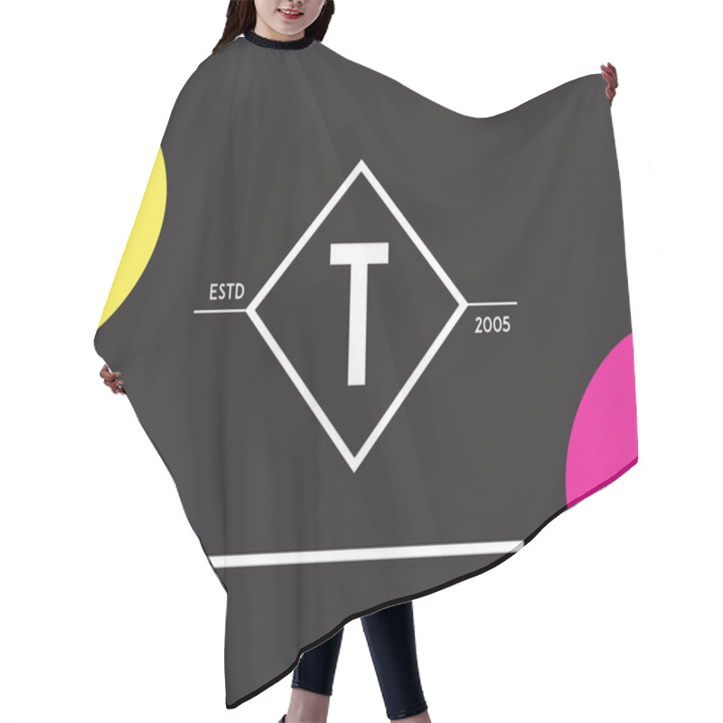 Personality  Minimal Geometric Lined Template Hair Cutting Cape