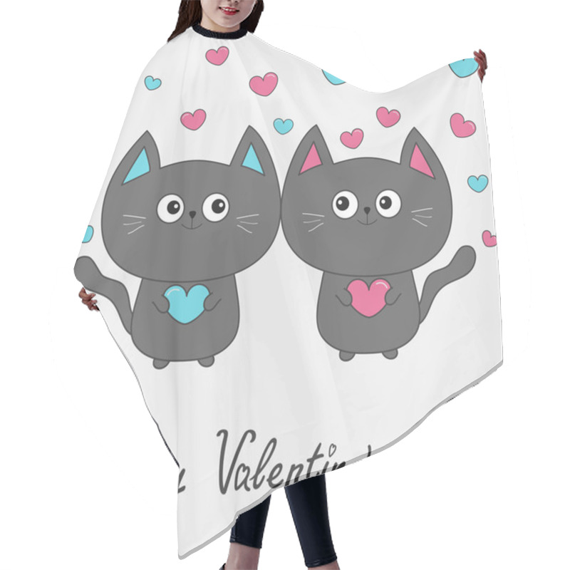 Personality  Cats Couple Holding Hearts Hair Cutting Cape