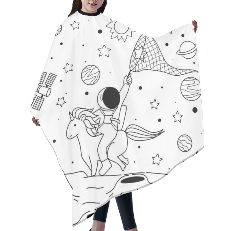 Personality  Astronaut Ride Unicorn Hair Cutting Cape