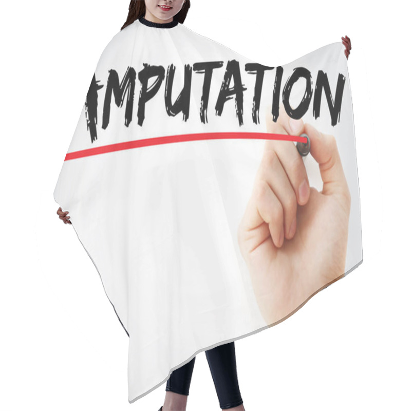 Personality  Hand Writing Amputation With Marker Hair Cutting Cape