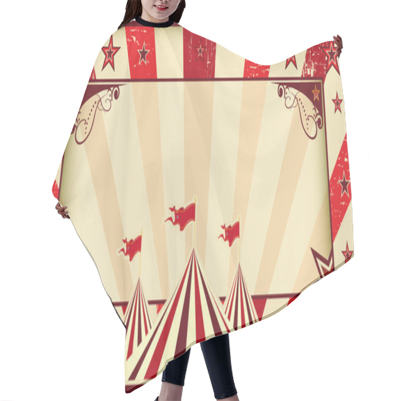 Personality  Red Circus Invitation Hair Cutting Cape