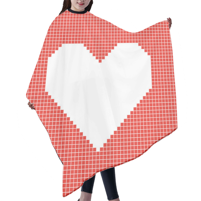 Personality  Pixel Heart Sign. Hair Cutting Cape