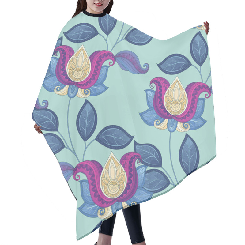 Personality  Seamless Floral Pattern Hair Cutting Cape