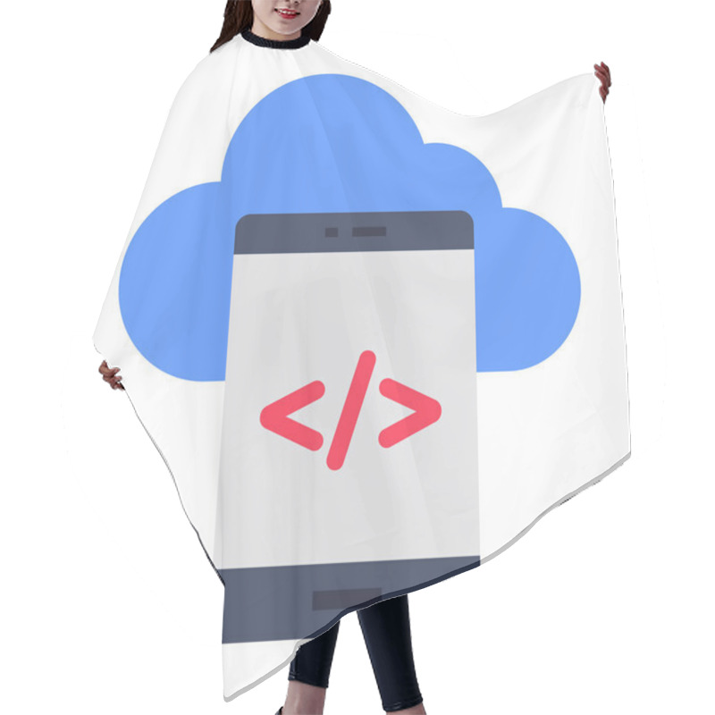 Personality  Unique Design Icon Of Mobile Coding Hair Cutting Cape