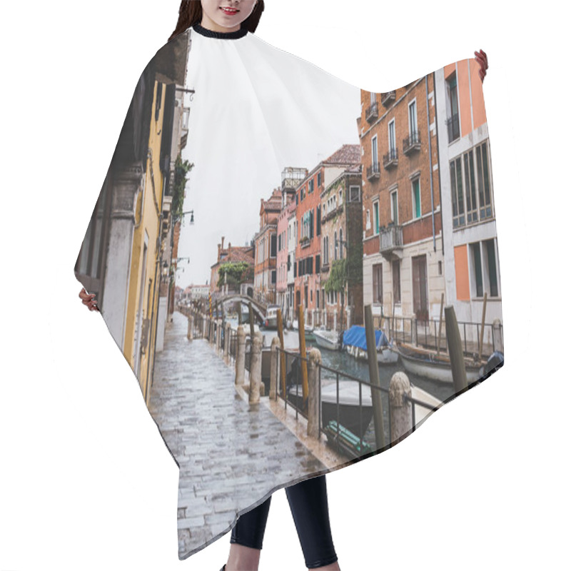 Personality  Canal, Motor Boats And Ancient Buildings In Venice, Italy  Hair Cutting Cape