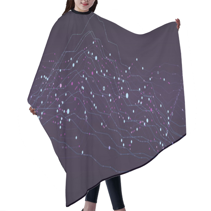 Personality  Big Data Stream Futuristic Infographic. Hair Cutting Cape