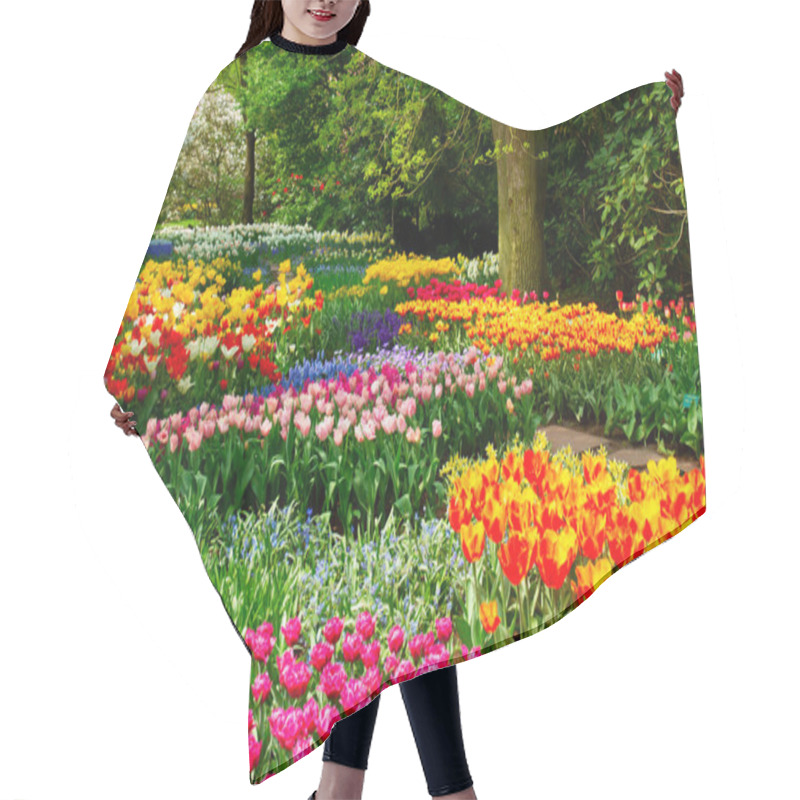 Personality  Fresh Lawn With Flowers Hair Cutting Cape